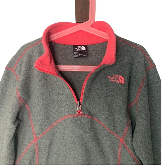 THE NORTH FACE Glacier 1/4 Zip Fleece Pullover Grey and Hot Pink Size Large - Picture 7 of 16